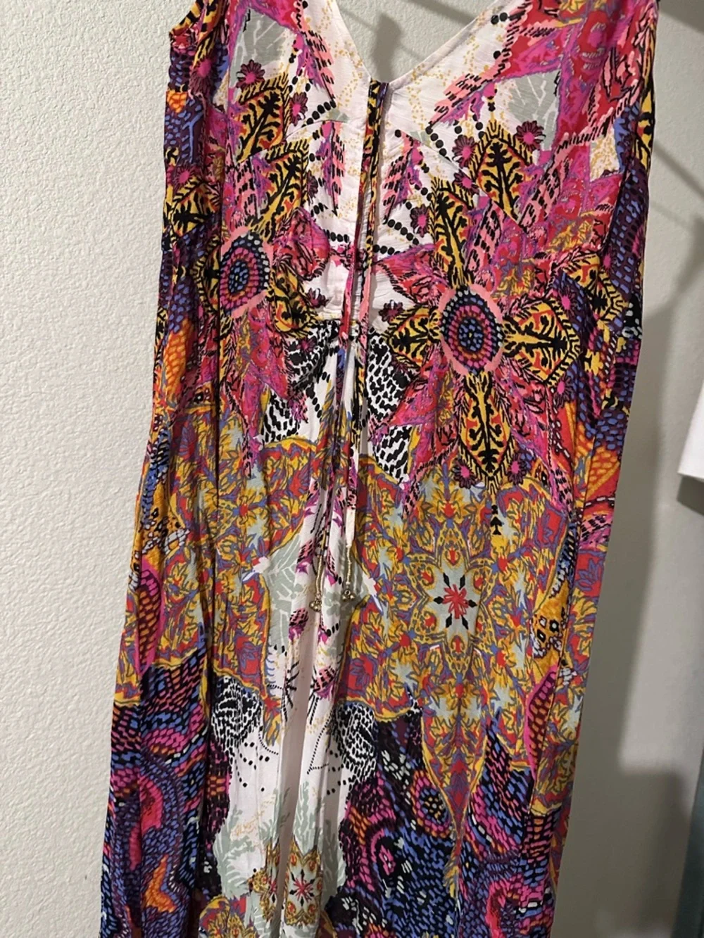 Free people Floral Pink Maxi Slip Dress with Side Slit - Picture 5 of 7